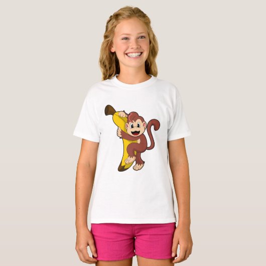 aap met bananen (1).PNG T-shirt (Voorkant volledig)