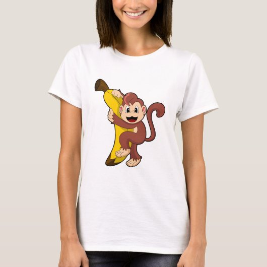 aap met bananen (1).PNG T-shirt (Voorkant)