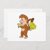 Aap met Bananen Briefkaart (Voorkant / Achterkant)