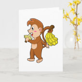 Aap met bananen kaart (Gele Bloem)