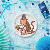 aap met bananen papieren bordje (Feest)