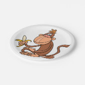 aap met bananen papieren bordje (Gekanteld)