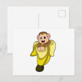 Aap met bananenschil briefkaart (Voorkant / Achterkant)