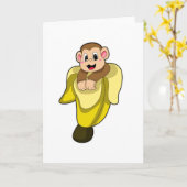 Aap met bananenschil kaart (Gele Bloem)