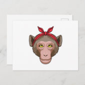 Aap met bandana briefkaart (Voorkant / Achterkant)