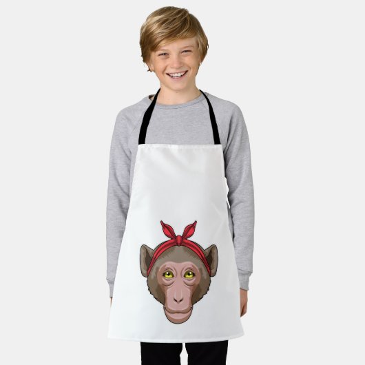 aap met Bandana Schort (Gedragen)