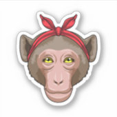 aap met Bandana Sticker (Voorkant)