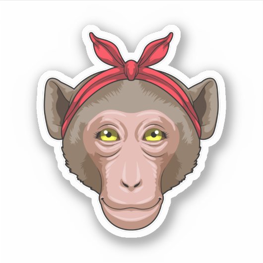 aap met Bandana Sticker (Voorkant)
