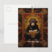 Aap met boek briefkaart (Voorkant / Achterkant)