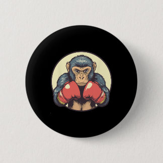 Aap met bokshandschoenen bepaald ronde button 5,7 cm