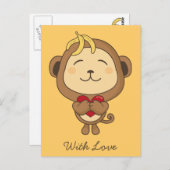 aap met Briefkaart van liefde (Voorkant / Achterkant)