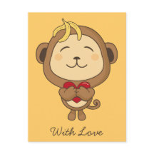 aap met Briefkaart van liefde