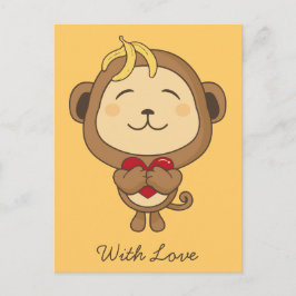 aap met Briefkaart van liefde