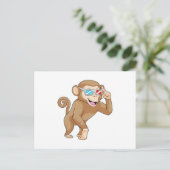 Aap met Bril Briefkaart (Staand voorkant)