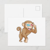 Aap met Bril Briefkaart (Voorkant / Achterkant)