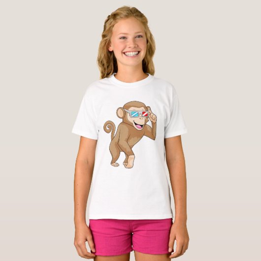 aap met bril t-shirt (Voorkant volledig)