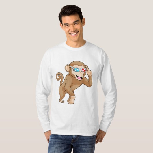 aap met bril t-shirt (Voorkant volledig)
