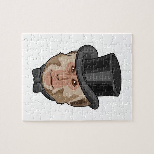 aap met Cylinder Legpuzzel (Horizontaal)