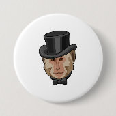 aap met Cylinder Ronde Button 7,6 Cm (Voorkant)