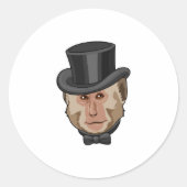 aap met Cylinder Ronde Sticker (Voorkant)