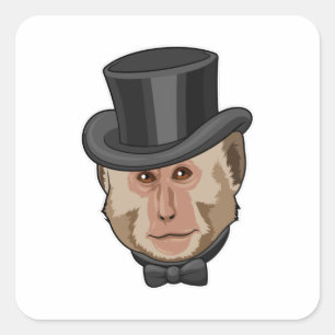 aap met Cylinder Vierkante Sticker