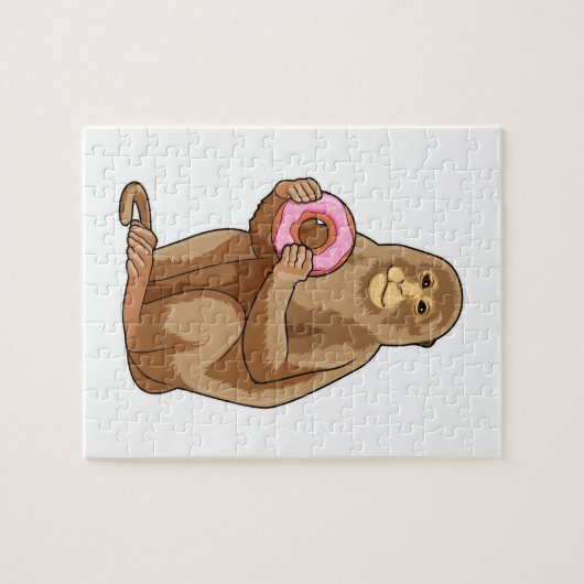aap met Donut Legpuzzel (Horizontaal)