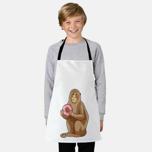 aap met Donut Schort (Gedragen)