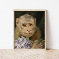 Aap met een boeket viooltjes | Gabriel von Max