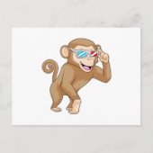 Aap met een bril briefkaart (Voorkant)