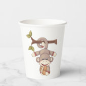 aap met een Football Papieren Bekers (Voorkant)