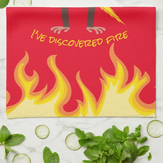 aap met een vlammenwerper theedoek (Gevouwen)