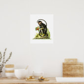 Aap met fruit poster (Keuken)