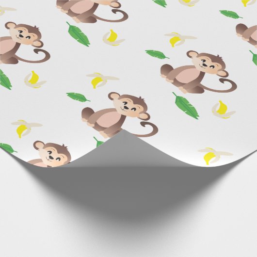 aap met geelglas van banaan, geel groen cadeaupapier (Hoek)