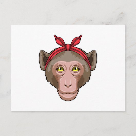 Aap met hoofddoek briefkaart (Voorkant)