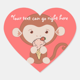 Aap met Ice Cream Heart Stickers