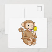 Aap met ijsje briefkaart (Voorkant / Achterkant)