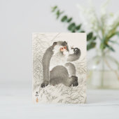 aap met insectenschilderijen van Ohara Koson Briefkaart (Staand voorkant)