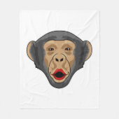 aap met Kiss-mond Fleece Deken (Voorkant)