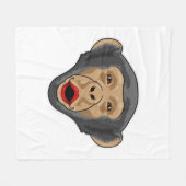 aap met Kiss-mond Fleece Deken (Voorkant (Horizontaal))