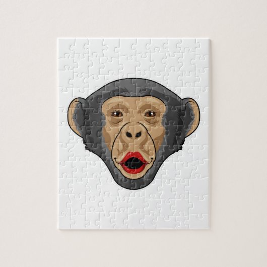 aap met Kiss-mond Legpuzzel (Verticaal)