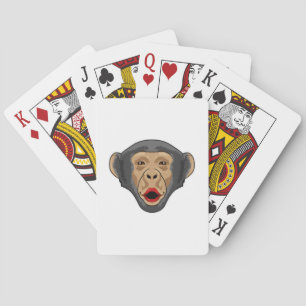 aap met Kiss-mond Pokerkaarten