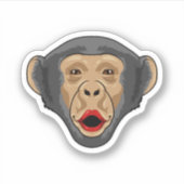 aap met Kiss-mond Sticker (Voorkant)