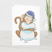 Aap met kussen & slaapkop kaart (Achterkant)