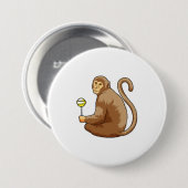 aap met Lollipop Ronde Button 7,6 Cm (Voorkant /achterkant)
