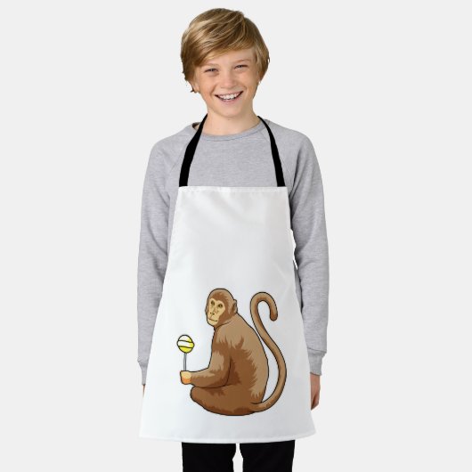 aap met Lollipop Schort (Gedragen)
