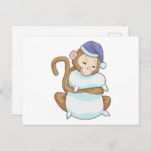 aap met Pillow en Sleepyhead Briefkaart (Voorkant / Achterkant)