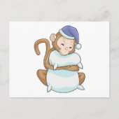 aap met Pillow en Sleepyhead Briefkaart (Voorkant)