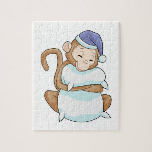 aap met Pillow en Sleepyhead Legpuzzel