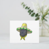 aap met riem pet briefkaart (Staand voorkant)