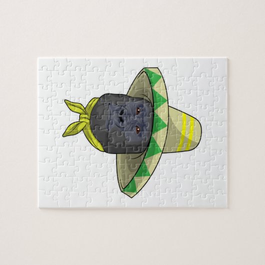 aap met riem pet legpuzzel (Horizontaal)